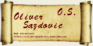 Oliver Sazdović vizit kartica